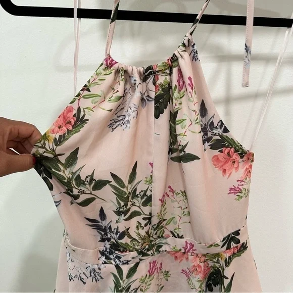 NWT Parker Pink Floral Ruffle Keyhole Halter Top pastel whimsi girly coquette - Picture 4 of 7